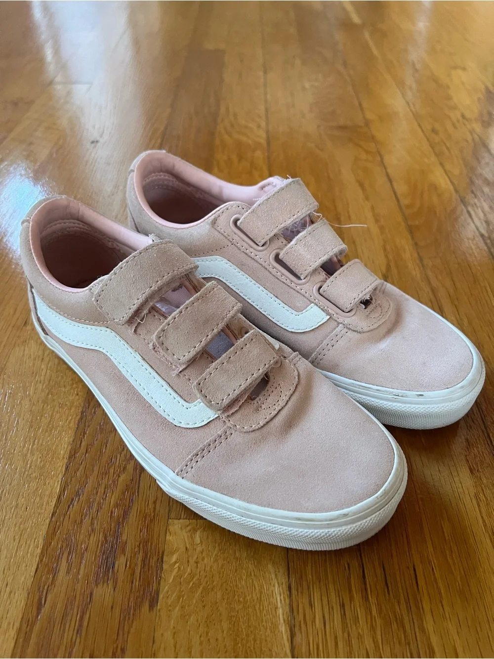 Vans Pink Velcro Skate-Style Sneakers